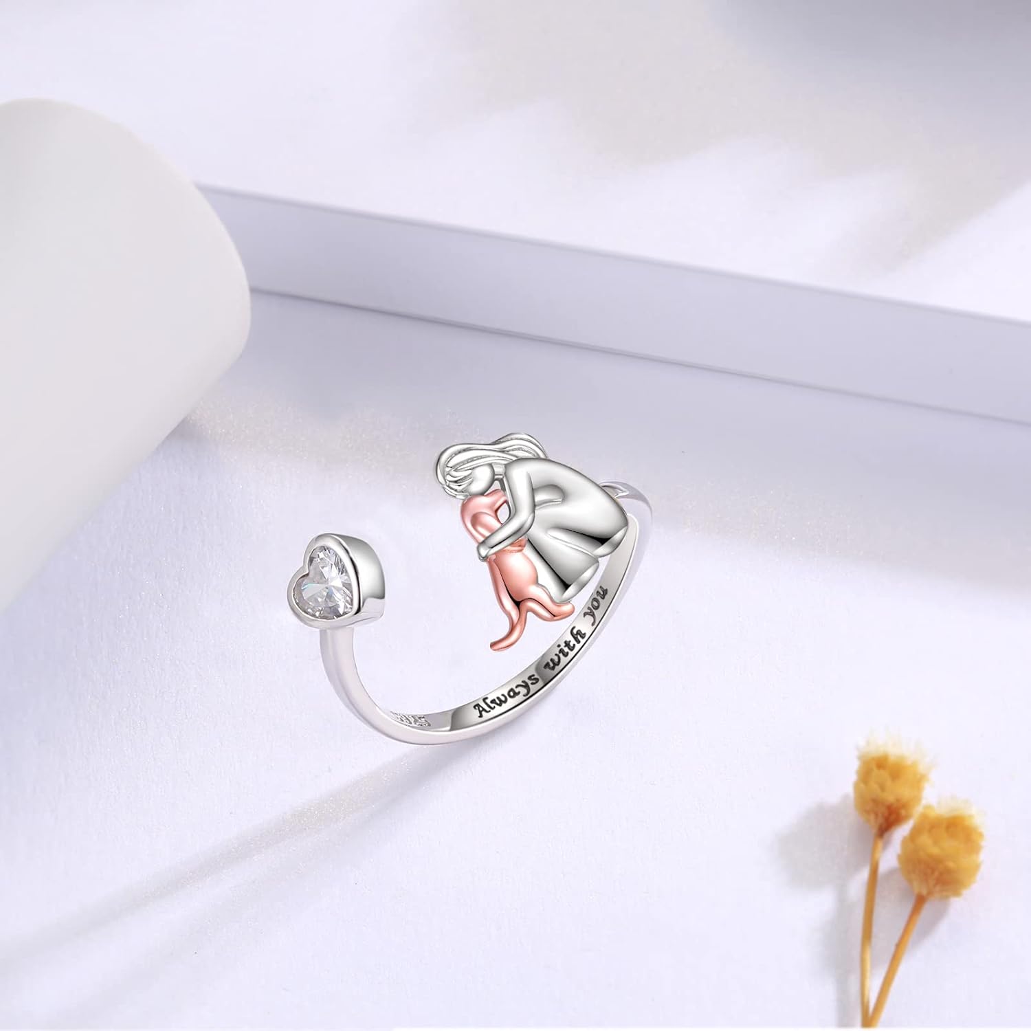 AlvaStockholm™ | Ring med hundikon (Rose)