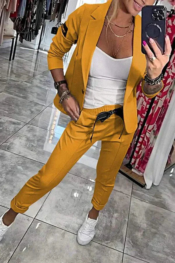 AlvaStockholm™ | Måttsytt Set med Mjuk Blazer och Lätta Joggingbyxor