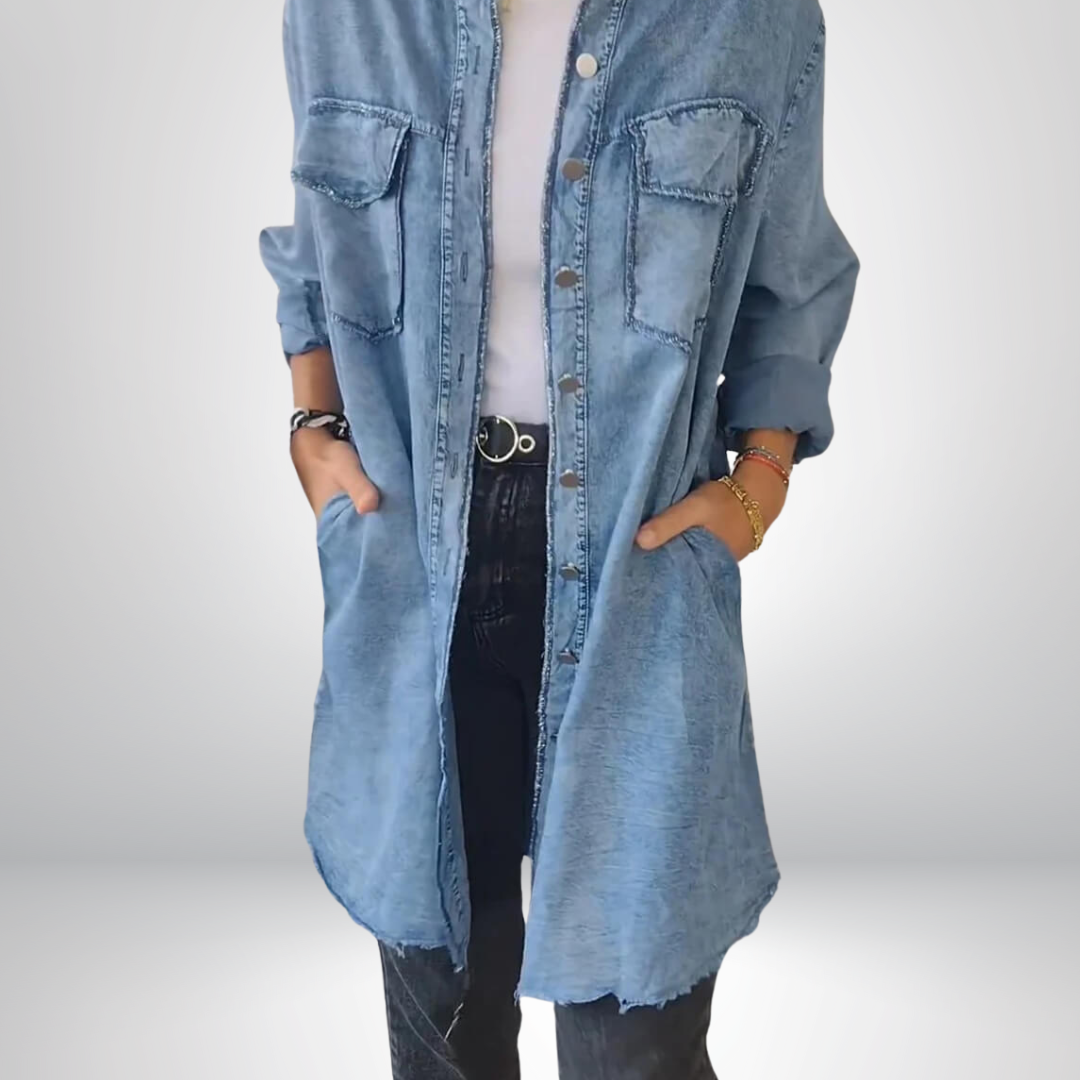 Liv™ - Långärmad denimjacka med klassisk krage
