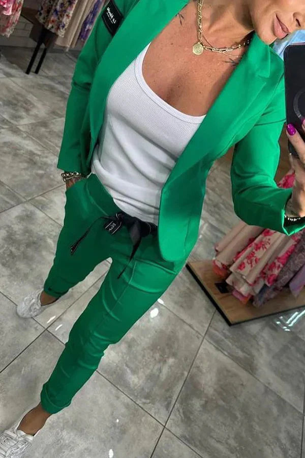 AlvaStockholm™ | Måttsytt Set med Mjuk Blazer och Lätta Joggingbyxor
