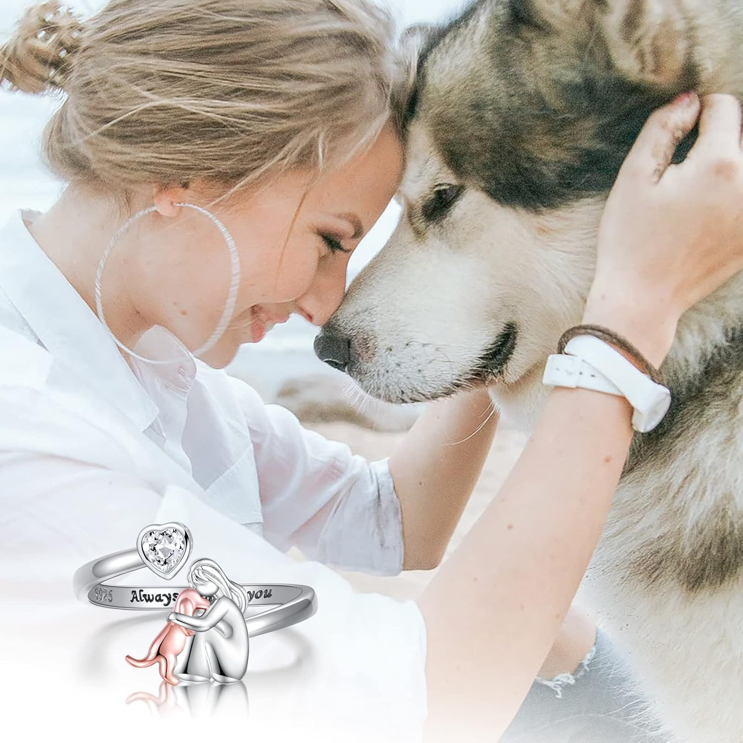 AlvaStockholm™ | Ring med hundikon (Rose)