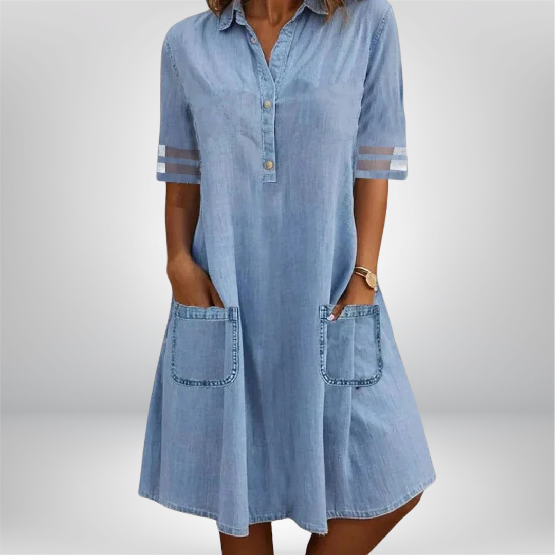 Ylva™ - Lätt och luftig denimklänning