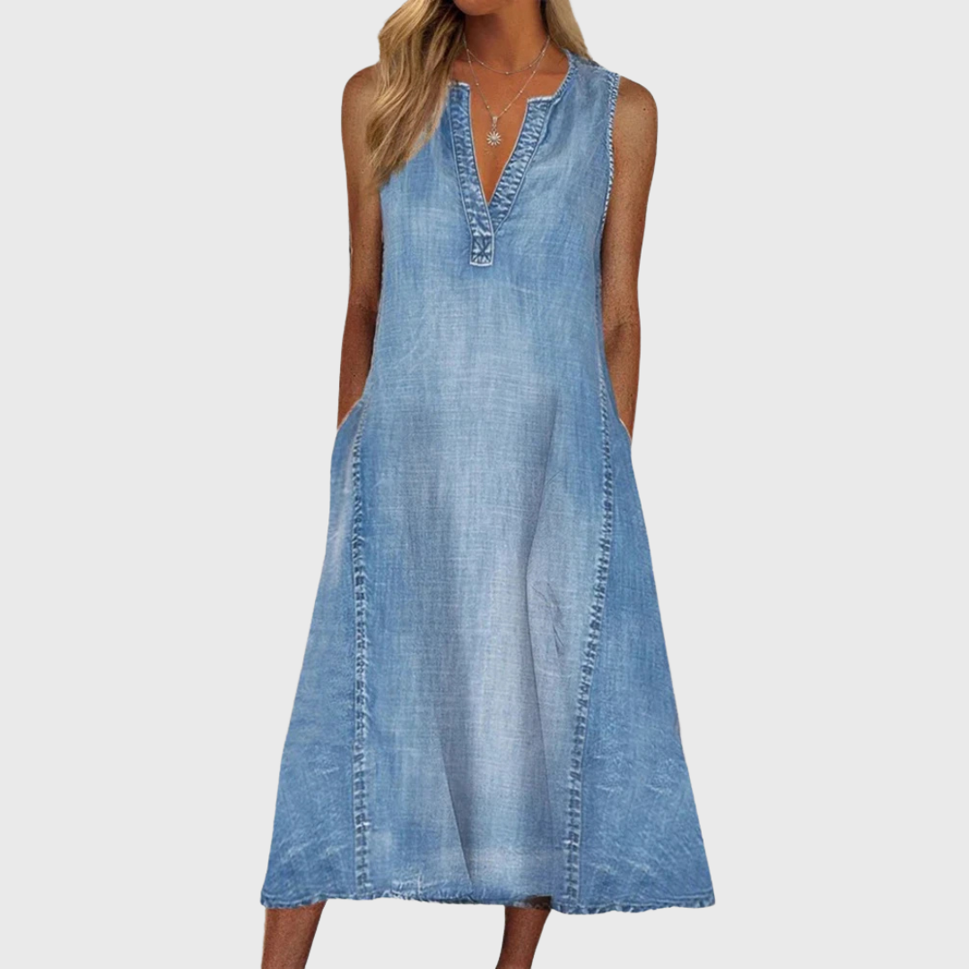 Moa™ - Bekväm denimklänning