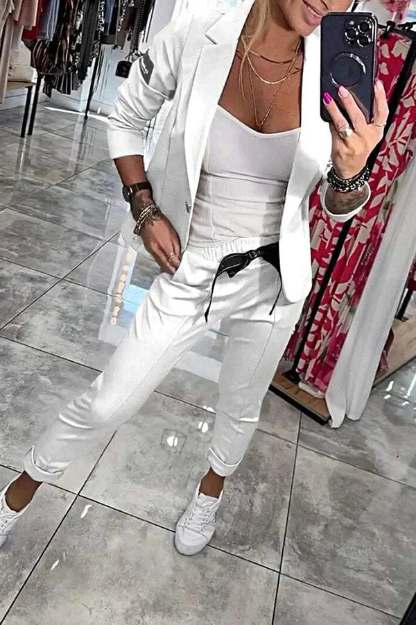 AlvaStockholm™ | Måttsytt Set med Mjuk Blazer och Lätta Joggingbyxor